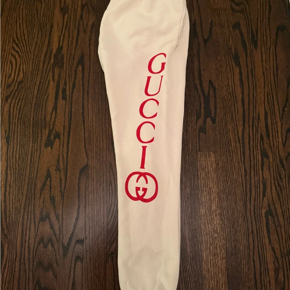 Gucci Beige Joggers with Red Branding - Picture 3 of 8